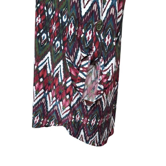 Tacera Blouse Zipper Front Lightweight Sheer Womens XL Half Sleeve - Picture 5 of 9